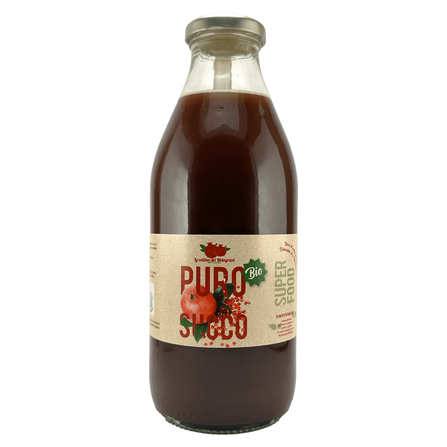 100% Succo di melograno biologico in bottiglia - Box 12 succhi , 750 ml